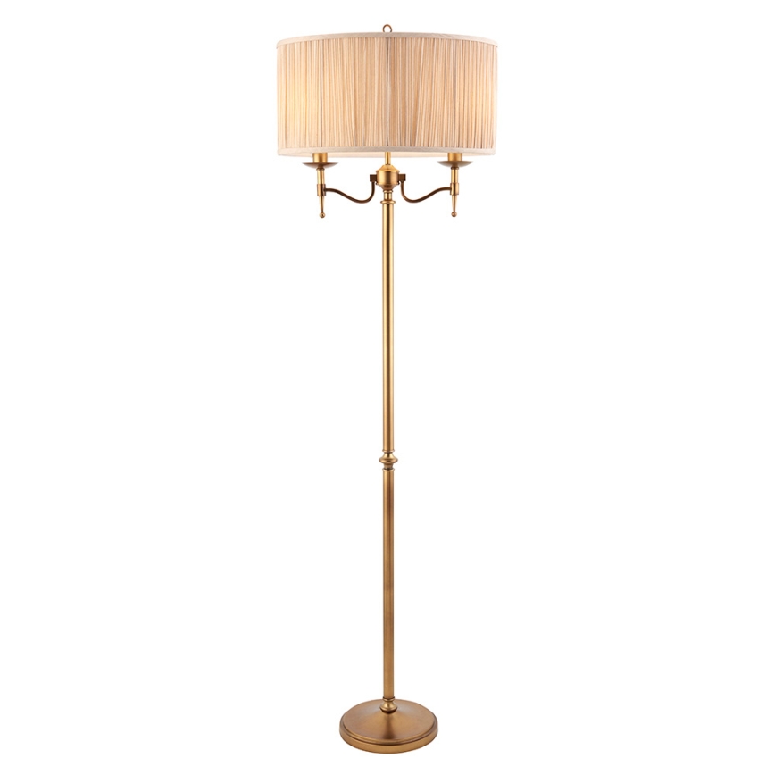 Endon 63620 - Lampada da terra STANFORD 2xE14/40W/230V ottone/beige