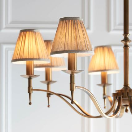 Endon 63629 - Lampadario a sospensione con catena STANFORD 8xE14/40W/230V ottone/beige