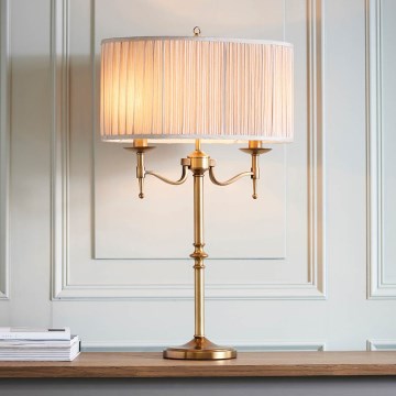 Endon 63648 - Lampada da tavolo STANFORD 2xE14/40W/230V ottone/beige