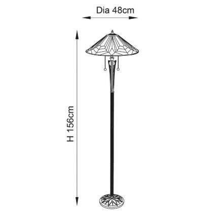 Endon 63934 - Lampada con piedistallo ASTORIA 2xE27/60W/230V diametro 48 cm