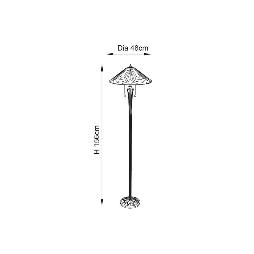 Endon 63934 - Lampada con piedistallo ASTORIA 2xE27/60W/230V diametro 48 cm