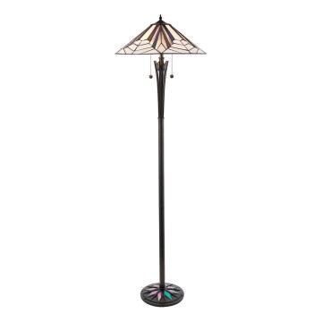Endon 63934 - Lampada da terra Tiffany ASTORIA 2xE27/60W/230V Ø 48 cm