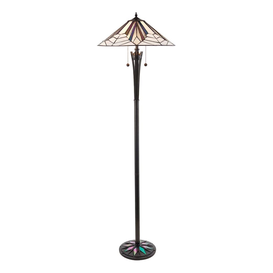 Endon 63934 - Lampada da terra Tiffany ASTORIA 2xE27/60W/230V Ø 48 cm
