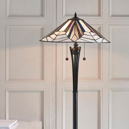 Endon 63934 - Lampada da terra Tiffany ASTORIA 2xE27/60W/230V Ø 48 cm