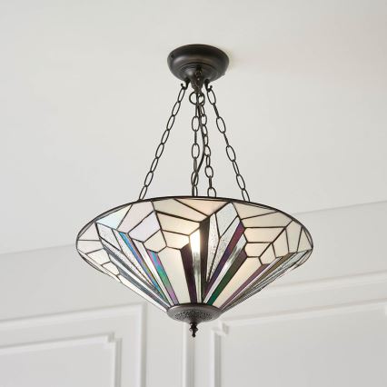 Endon 63936 - Lampadario a catena Tiffany ASTORIA 3xE27/60W/230V Ø 48 cm