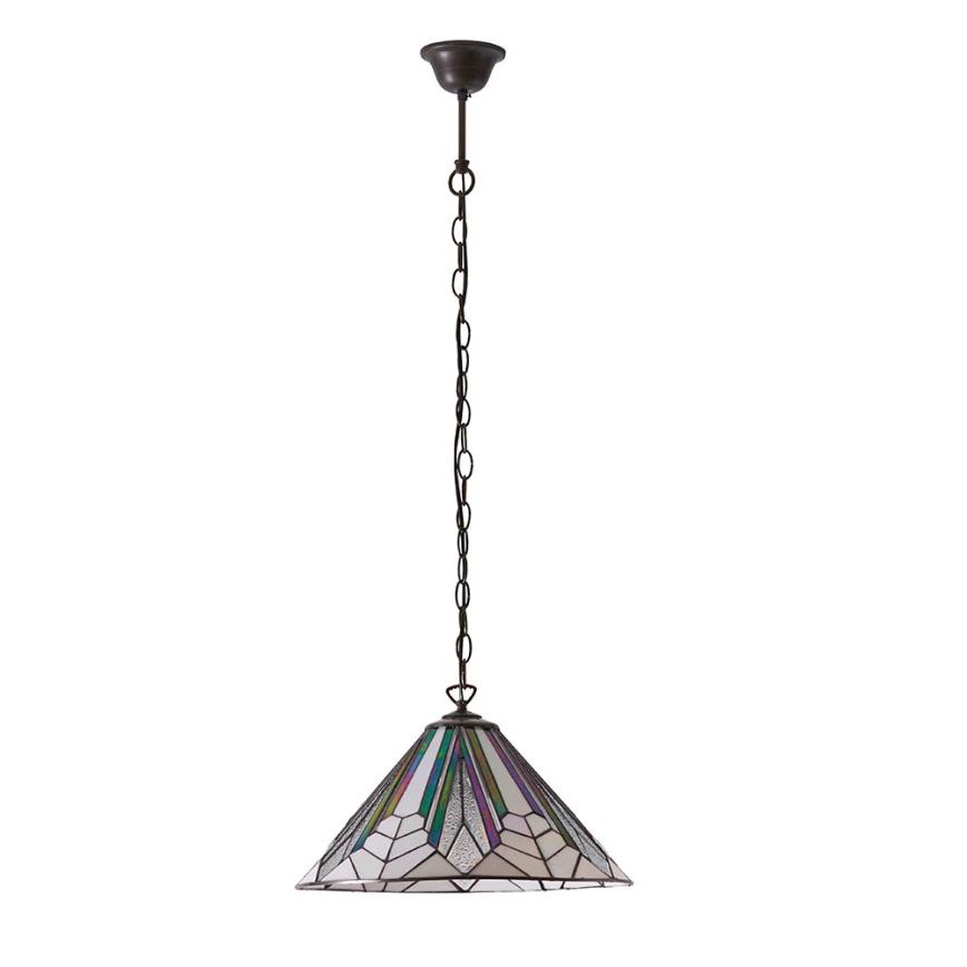 Endon 63937 - Lampadario a catena Tiffany ASTORIA 1xE27/60W/230V Ø 40 cm