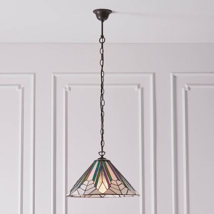 Endon 63937 - Lampadario a sospensione con catena ASTORIA 1xE27/60W/230V diametro 40 cm