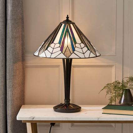 Endon 63939 - Lampada da tavolo Tiffany ASTORIA, 2xE27/60W/230V, Ø 40 cm