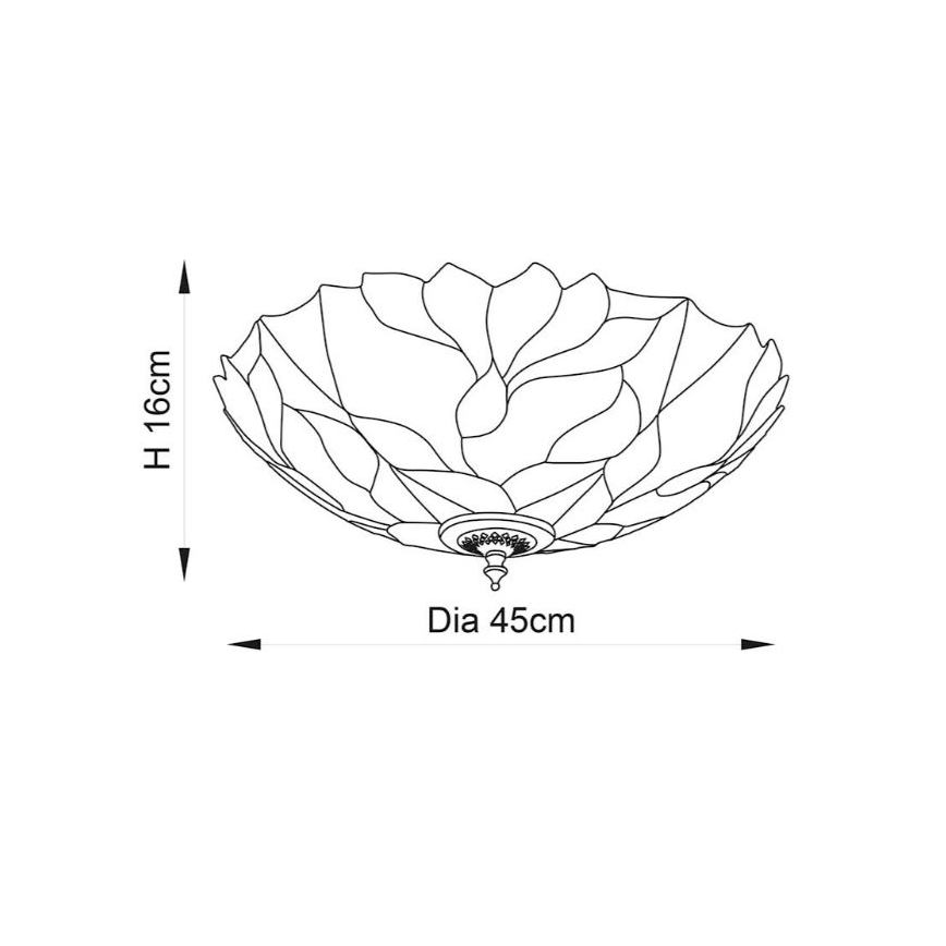 Endon 63960 - Plafoniera Tiffany BOTANICA 2xE27/60W/230V Ø 45 cm