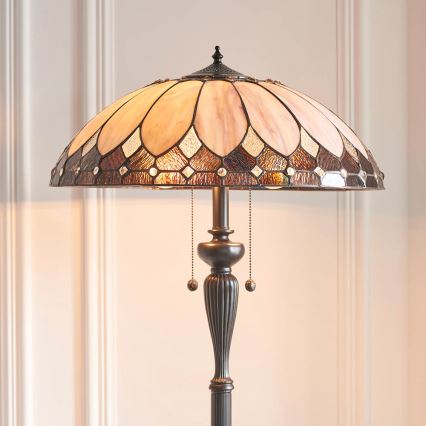 Endon 63972 - Lampada da terra Tiffany BROOKLYN 2xE27/60W/230V Ø 50 cm