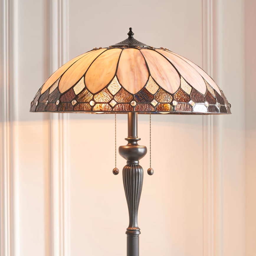 Endon 63972 - Lampada da terra Tiffany BROOKLYN 2xE27/60W/230V Ø 50 cm