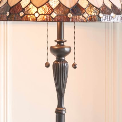 Endon 63972 - Lampada da terra Tiffany BROOKLYN 2xE27/60W/230V Ø 50 cm