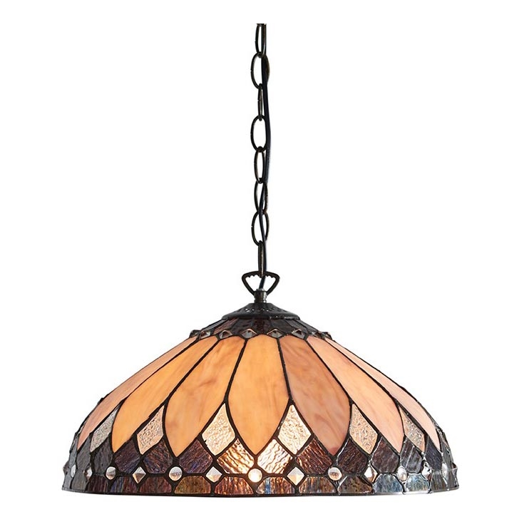 Endon 63977 - Lampadario a sospensione con catena BROOKLYN 1xE27/60W/230V diametro 40 cm