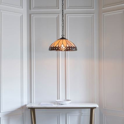 Endon 63977 - Lampadario a sospensione con catena BROOKLYN 1xE27/60W/230V diametro 40 cm