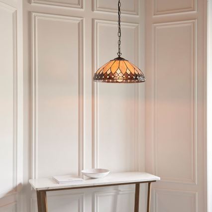 Endon 63977 - Lampadario a sospensione con catena BROOKLYN 1xE27/60W/230V diametro 40 cm