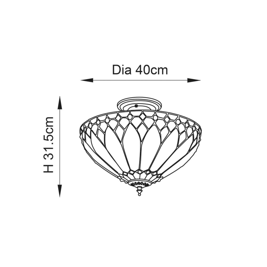 Endon 63978 - Lampadario a plafone BROOKLYN 3xE27/60W/230V diametro 40 cm