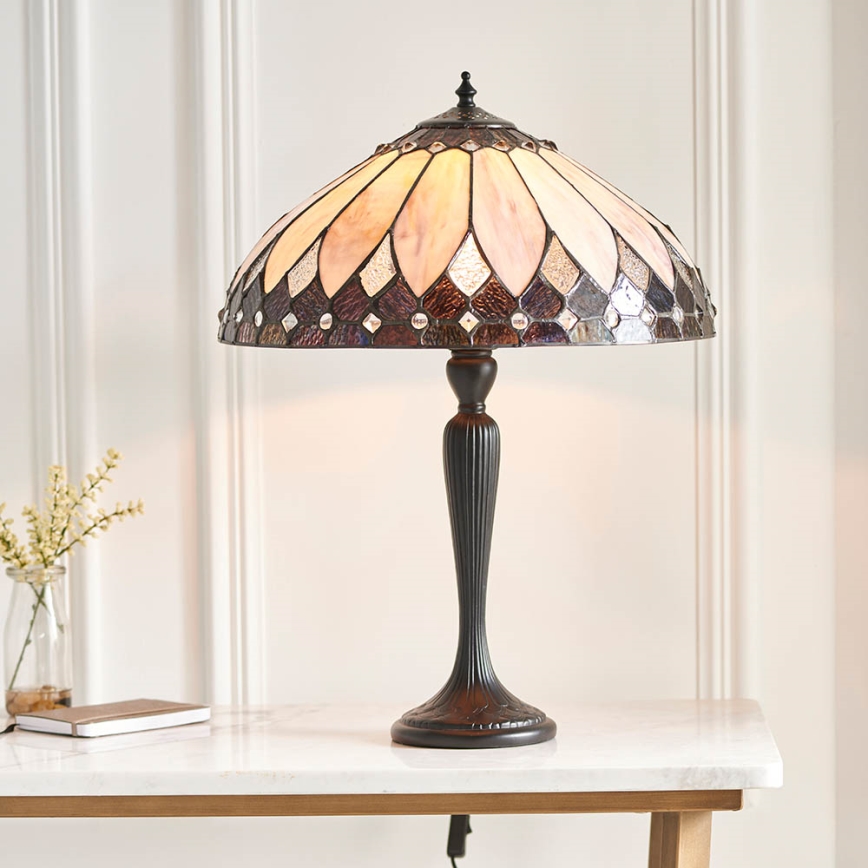 Endon 63982 - Lampada da tavolo BROOKLYN 1xE27/60W/230V Ø 40 cm