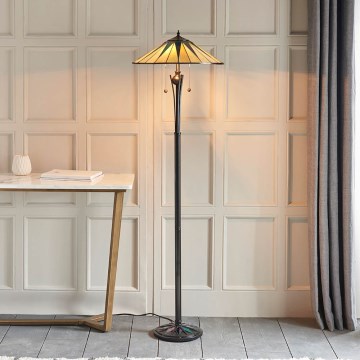 Endon 64041 - Lampada da terra Tiffany DARK STAR 2xE27/60W/230V Ø 49 cm