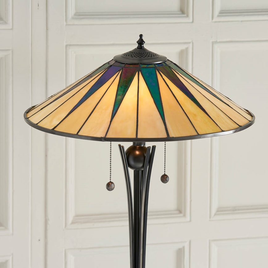Endon 64041 - Lampada da terra Tiffany DARK STAR 2xE27/60W/230V Ø 49 cm