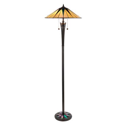 Endon 64041 - Lampada da terra Tiffany DARK STAR 2xE27/60W/230V Ø 49 cm