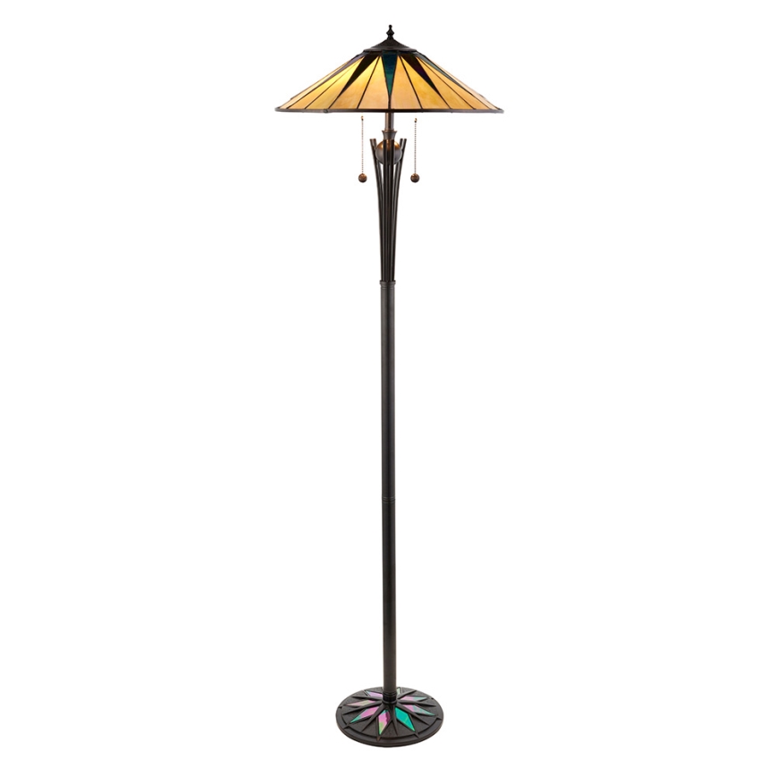Endon 64041 - Lampada da terra Tiffany DARK STAR 2xE27/60W/230V Ø 49 cm