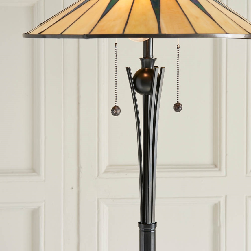Endon 64041 - Lampada da terra Tiffany DARK STAR 2xE27/60W/230V Ø 49 cm