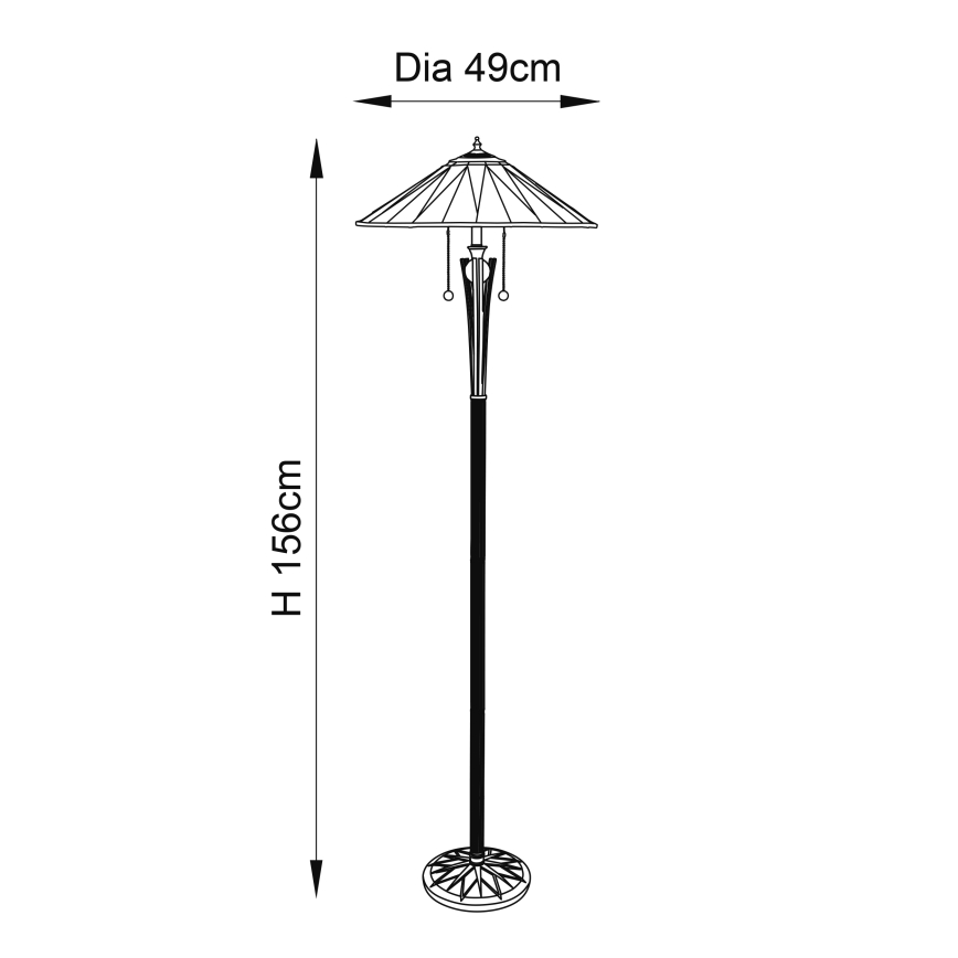 Endon 64041 - Lampada da terra Tiffany DARK STAR 2xE27/60W/230V Ø 49 cm