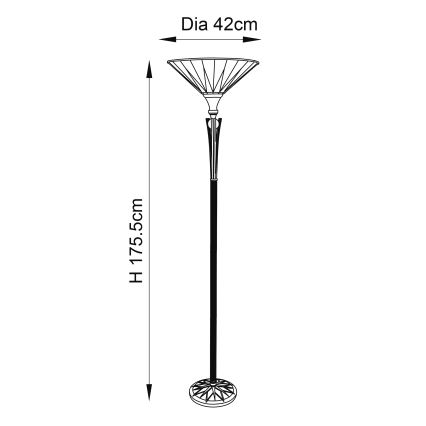 Endon 64042 - Lampada da terra Tiffany DARK STAR 1xE27/60W/230V Ø 42 cm