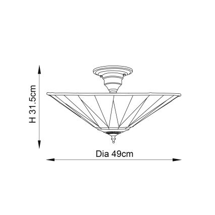 Endon 64043 - Lampadario a plafone Tiffany DARK STAR 3xE27/60W/230V Ø 49 cm