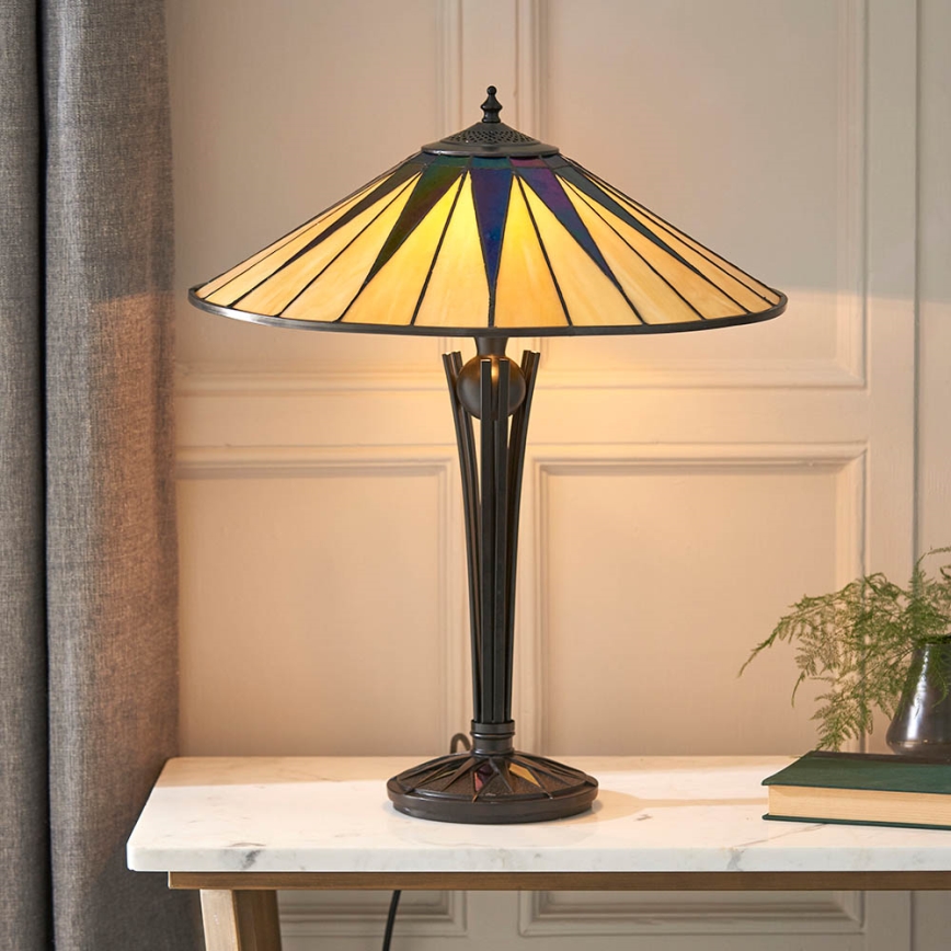 Endon 64045 - Lampada da tavolo DARK STAR 2xE27/60W/230V diametro 49 cm