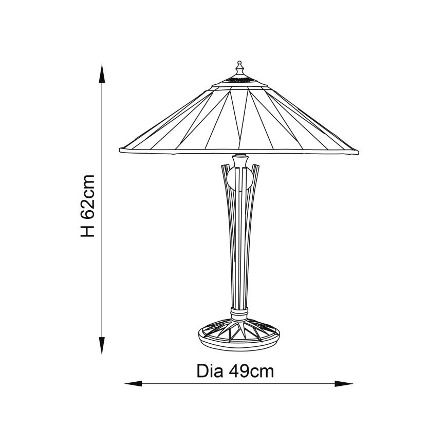 Endon 64045 - Lampada da tavolo DARK STAR 2xE27/60W/230V diametro 49 cm