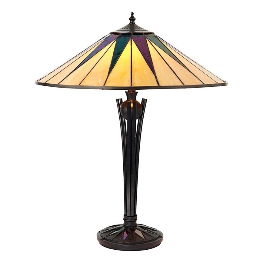 Endon 64045 - Lampada da tavolo Tiffany DARK STAR 2xE27/60W/230V Ø 49 cm