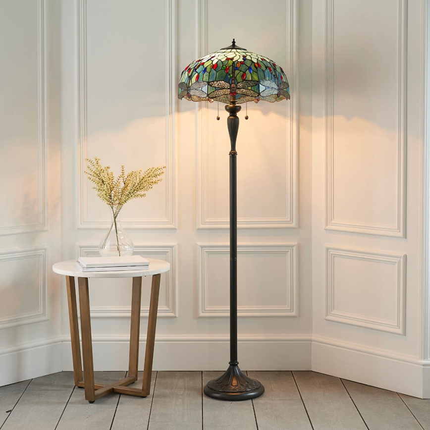 Endon 64069 - Lampada con piedistallo LIBELLULA 2xE27/60W/230V diametro 50 cm