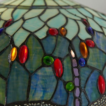Endon 64069 - Lampada da terra Tiffany DRAGONFLY 2xE27/60W/230V Ø 50 cm