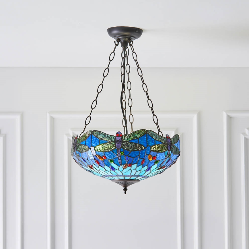 Endon 64075 - Lampadario a catena DRAGONFLY 3xE27/60W/230V Ø 41 cm