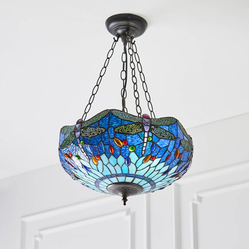 Endon 64075 - Lampadario a catena DRAGONFLY 3xE27/60W/230V Ø 41 cm