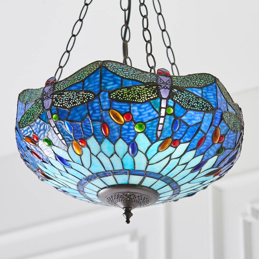 Endon 64075 - Lampadario a catena DRAGONFLY 3xE27/60W/230V Ø 41 cm