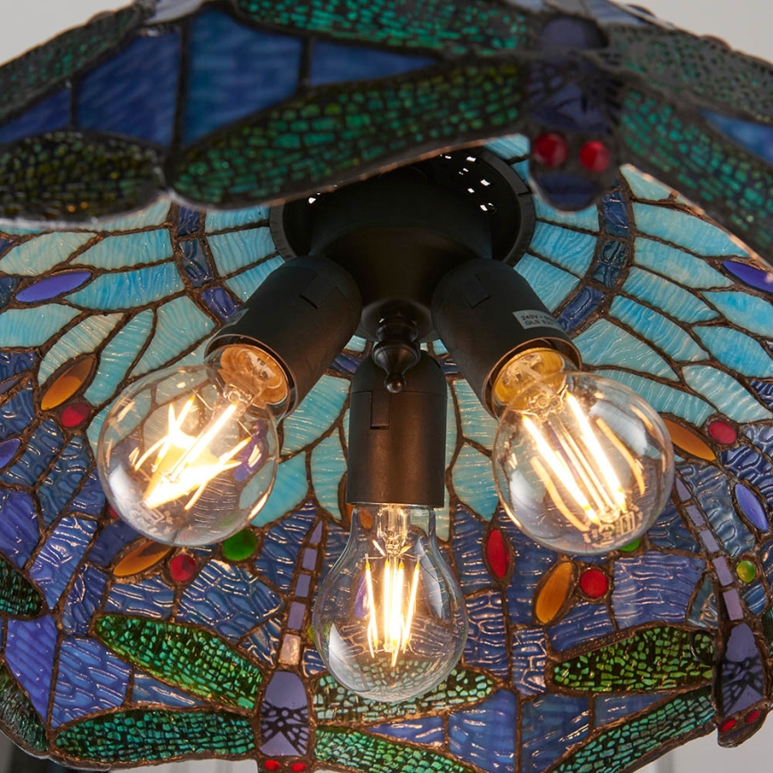 Endon 64080 - Lampadario a catena Tiffany DRAGONFLY 3xE27/60W/230V Ø 41 cm