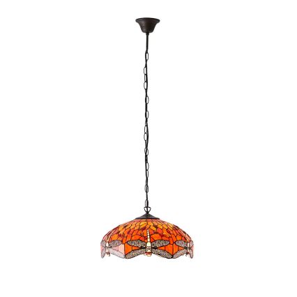 Endon 64081 - Lampadario con catena Tiffany DRAGONFLY 3xE27/60W/230V Ø 41 cm