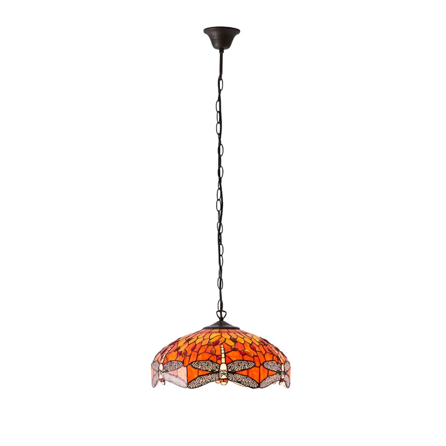 Endon 64081 - Lampadario con catena Tiffany DRAGONFLY 3xE27/60W/230V Ø 41 cm