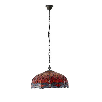 Endon 64082 - Lampadario a catena Tiffany DRAGONFLY 3xE27/60W/230V Ø 50 cm
