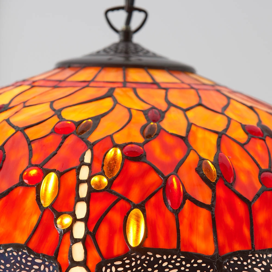 Endon 64082 - Lampadario a catena Tiffany DRAGONFLY 3xE27/60W/230V Ø 50 cm