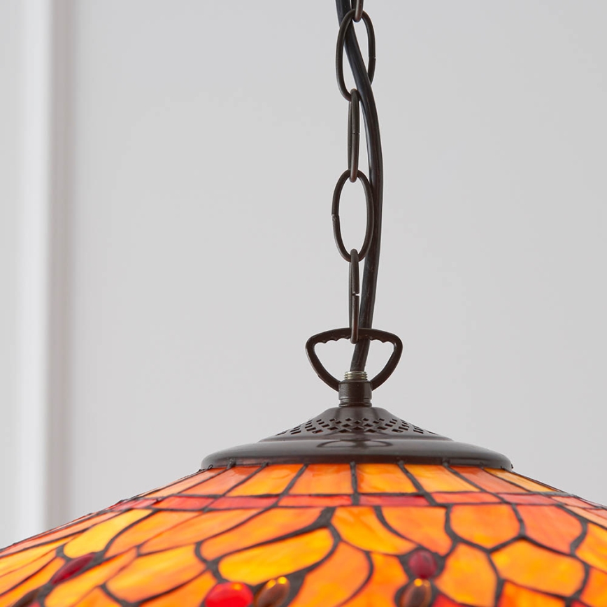 Endon 64082 - Lampadario a catena Tiffany DRAGONFLY 3xE27/60W/230V Ø 50 cm