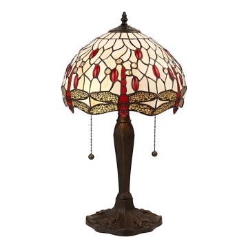 Endon 64086 - Lampada da tavolo Tiffany DRAGONFLY 2xE27/60W/230V Ø 30 cm