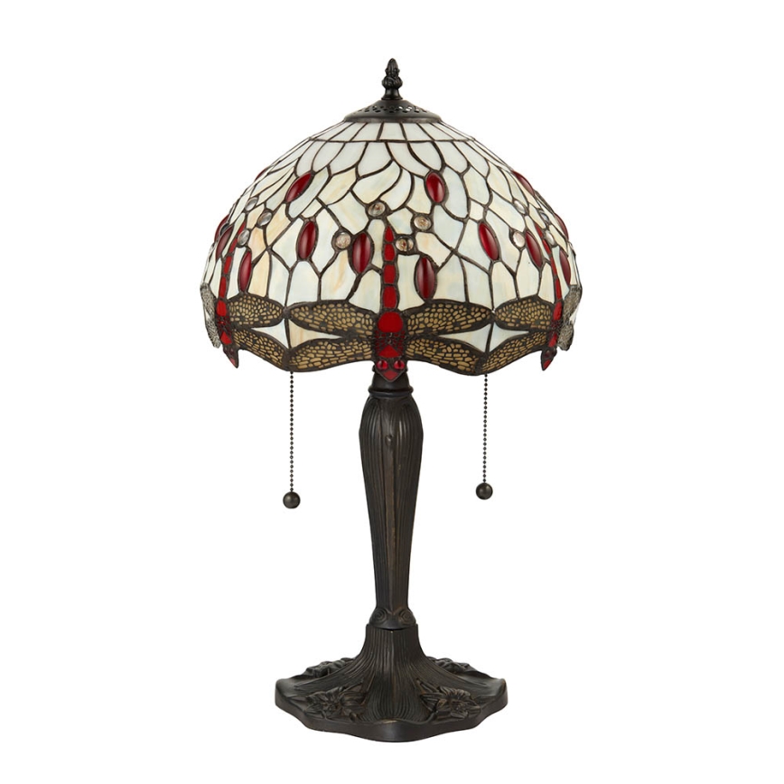 Endon 64086 - Lampada da tavolo Tiffany DRAGONFLY 2xE27/60W/230V Ø 30 cm