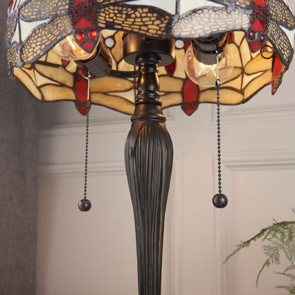Endon 64086 - Lampada da tavolo Tiffany DRAGONFLY 2xE27/60W/230V Ø 30 cm