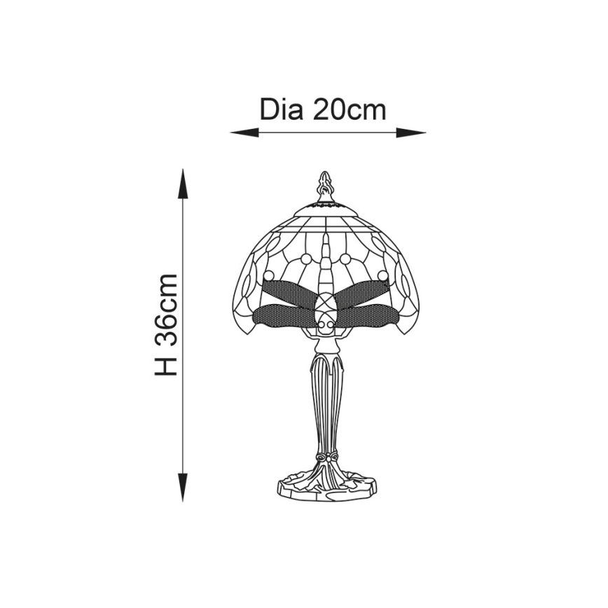 Endon 64088 - Lampada da tavolo LIBELLULA 1xE14/40W/230V diametro 20 cm