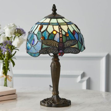 Endon 64088 - Lampada da tavolo Tiffany DRAGONFLY 1xE14/7W/230V diametro 20 cm