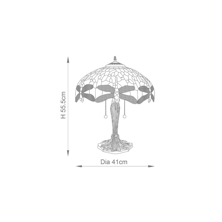 Endon 64089 - Lampada da tavolo LIBELLULA 2xE27/60W/230V diametro 41 cm
