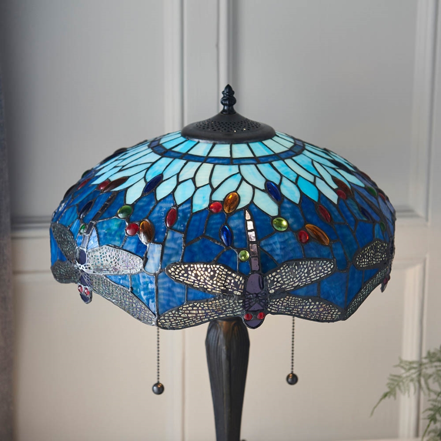 Endon 64089 - Lampada da tavolo Tiffany DRAGONFLY 2xE27/60W/230V Ø 41 cm